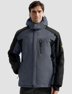Men'S Winter Ski Jacket Waterproof Snow Coat with Detachable Hood | Windproof, Fleece-Lined, Insulated, Multiple Pockets, for Snowboarding and Cold, Rainy Weather