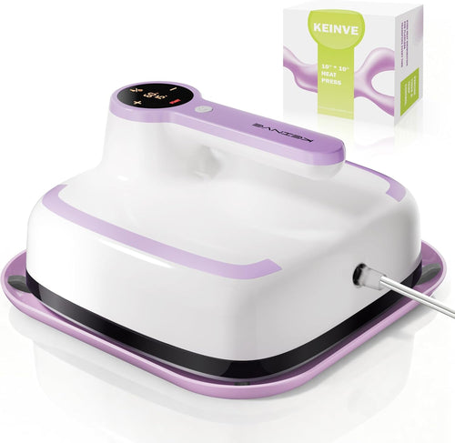 10"X10" Heat Press Machine, Fast Heating with Timer & Auto Shut-Off | DIY Iron-On Transfer Press for Clothes & Bags - Purple 2026 Update