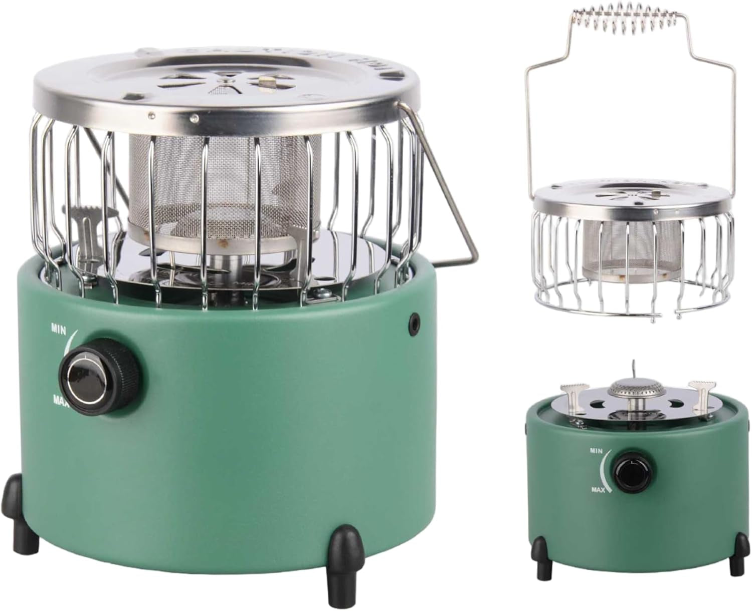 Camping Heater, 2-In-1 Portable Propane Heater & Stove, Propane with Handle, Adjsutable Vents and Removable Flames for Camping Fishing Hiking Hunting, Tent For