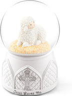 Jesus Loves Me Snow Globe, Jesus White Lamb Baptism Music Box, Religious Gift for Pastors Girls Wife Girlfriends Friends Easter Birthday Present
