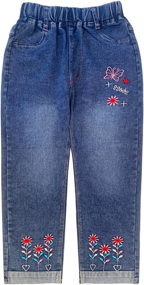 4-9T Infant Little Kids Girls Embroidery Jeans Denim Pants