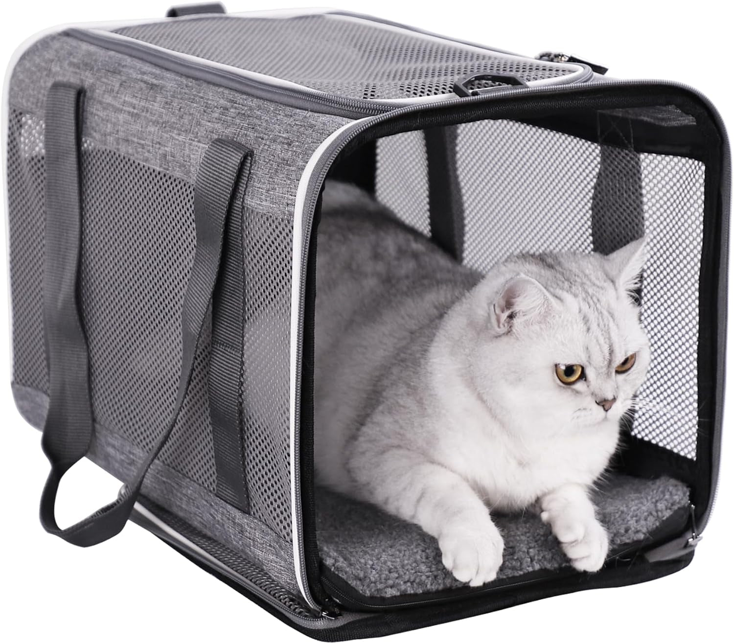 Soft Pet Carrier Bag for Cats and Puppy under 20 Lbs. Sturdy, Safe, Comfortable and Lightweight | Top Opening, Quik-In. Zip-To-Lock. Stress-Free Vet Visits. Cats Can'T Resist. Easy Storage, Cleaning. Lightweight. Breathable