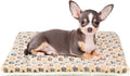 Dog Bed Crate Pad Ultra Soft Pet Mat Star Print 22 Inch Brown | Washable Crate Mat for Large Medium Small Dogs, Reversible Fleece Dog Crate Kennel Mat Flat Cat Bed Liner