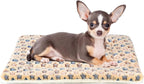 Dog Bed Crate Pad Ultra Soft Pet Mat Star Print 22 Inch Brown | Washable Crate Mat for Large Medium Small Dogs, Reversible Fleece Dog Crate Kennel Mat Flat Cat Bed Liner