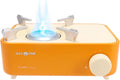 Butane Fuel Camp Stove – Crate Series - Mini Stove for Camping, Hiking – Portable Gas Stove with Spiral Flame – Even Heat Distribution – Modern and Easy to Use (Orange)