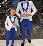 Kids Tuxedo Suits for Boys Jacquard 3 Piece Slim Fit Dress Clothes Wedding Dinner Blazer Vest Pants (Light Green,3 Years)