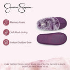Womens Comfy Faux Fur House Slipper Scuff Memory Foam Slip on Anti-Skid Soleslipper
