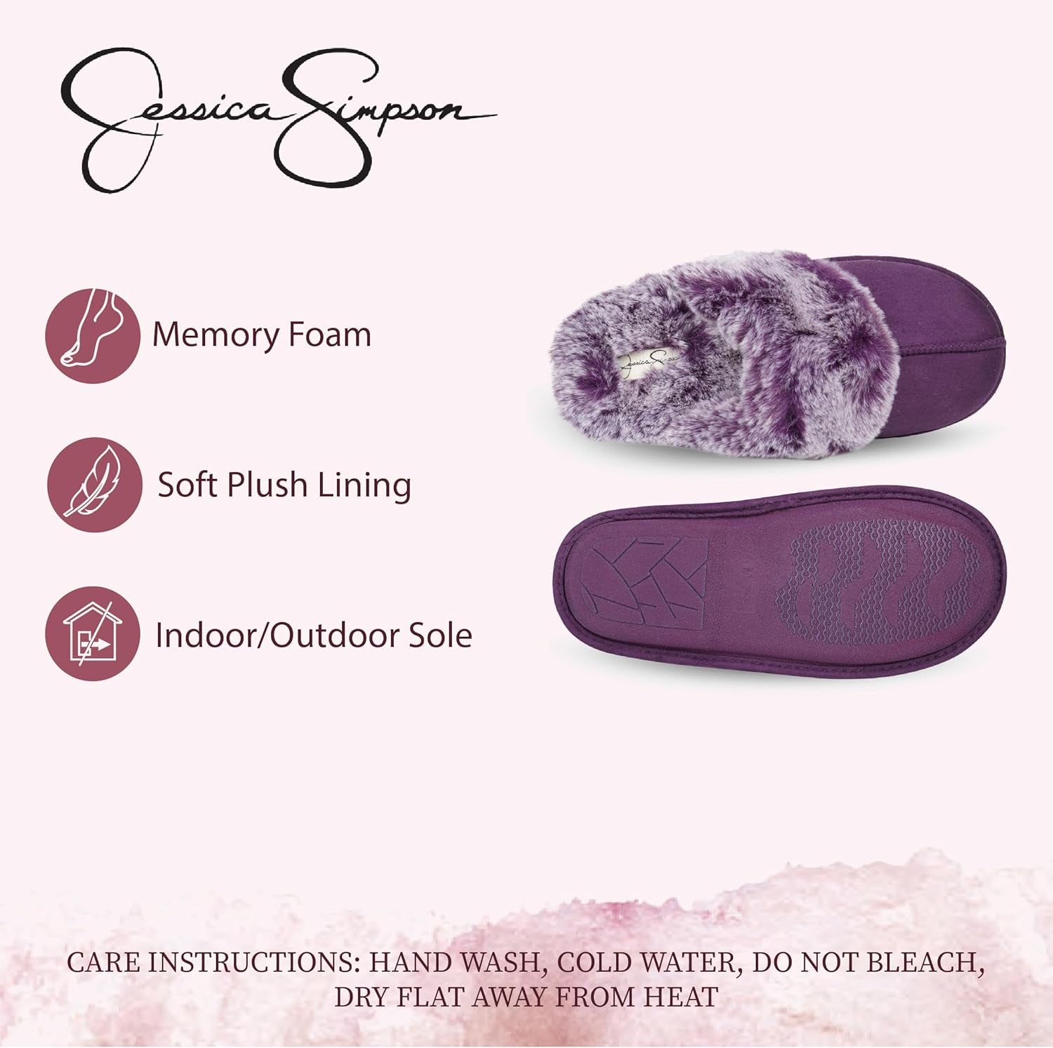 Womens Comfy Faux Fur House Slipper Scuff Memory Foam Slip on Anti-Skid Soleslipper