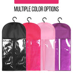 2PCS Wig Bag Wig Storage Hair Extension Holder Wig Holder for Multiple Wigs Hair Extension Storage Waterproof and Portable Wig Bags Storage with Hanger Hair Extensions, Wigs & Accessories (Hot Pink)