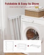 Foldable Clothes Drying Rack – Metal Laundry Drying Rack with Non-Slip Feet, 3-Tier Space-Saving Clothing Rack for Organization, Indoor & Outdoor Use, 11.4" D X 29.1" W X 37.4" H, White