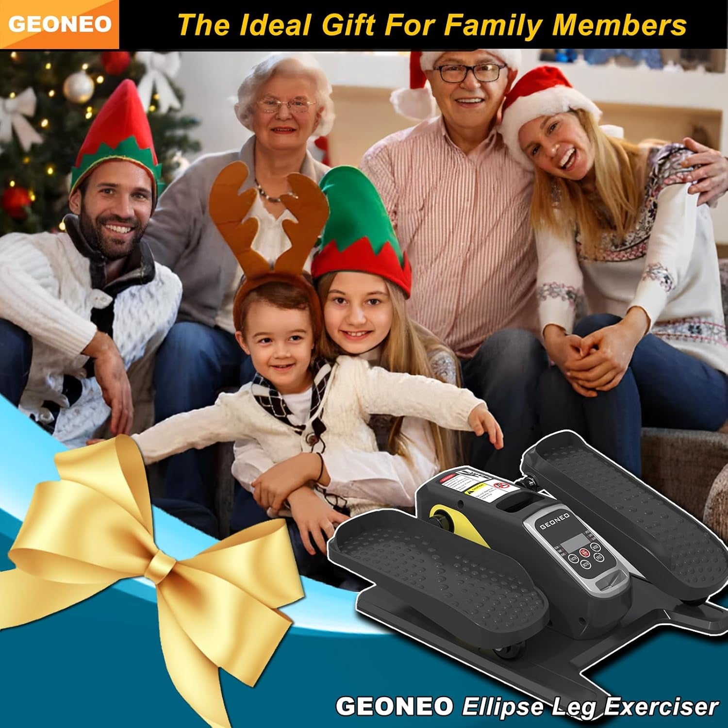 Under Desk Elliptical Machine, Electric Ellipse Leg Exerciser for Senior, Quiet and Compact Electric Seated Pedal Exerciser for Home with Display Monitor, Remote Control and 12 Adjustable Speeds