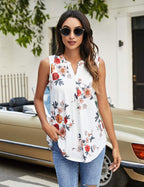 Womens Tank Tops V Neck Sleeveless Summer Shirts Loose Casual Tops Blouses (M-3XL)