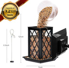 Large Bird Feeders, Hanging Bird Feeders for Outdoors, 3.2Lb Capacity Lantern Wild Bird Feeders for outside Hanging, Black