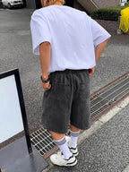 Baggy Jean Shorts Men, Y2K Jorts Cargo Ripped Elastic Waist, Mens Denim Shorts Comfy Casual Streetwear Summer