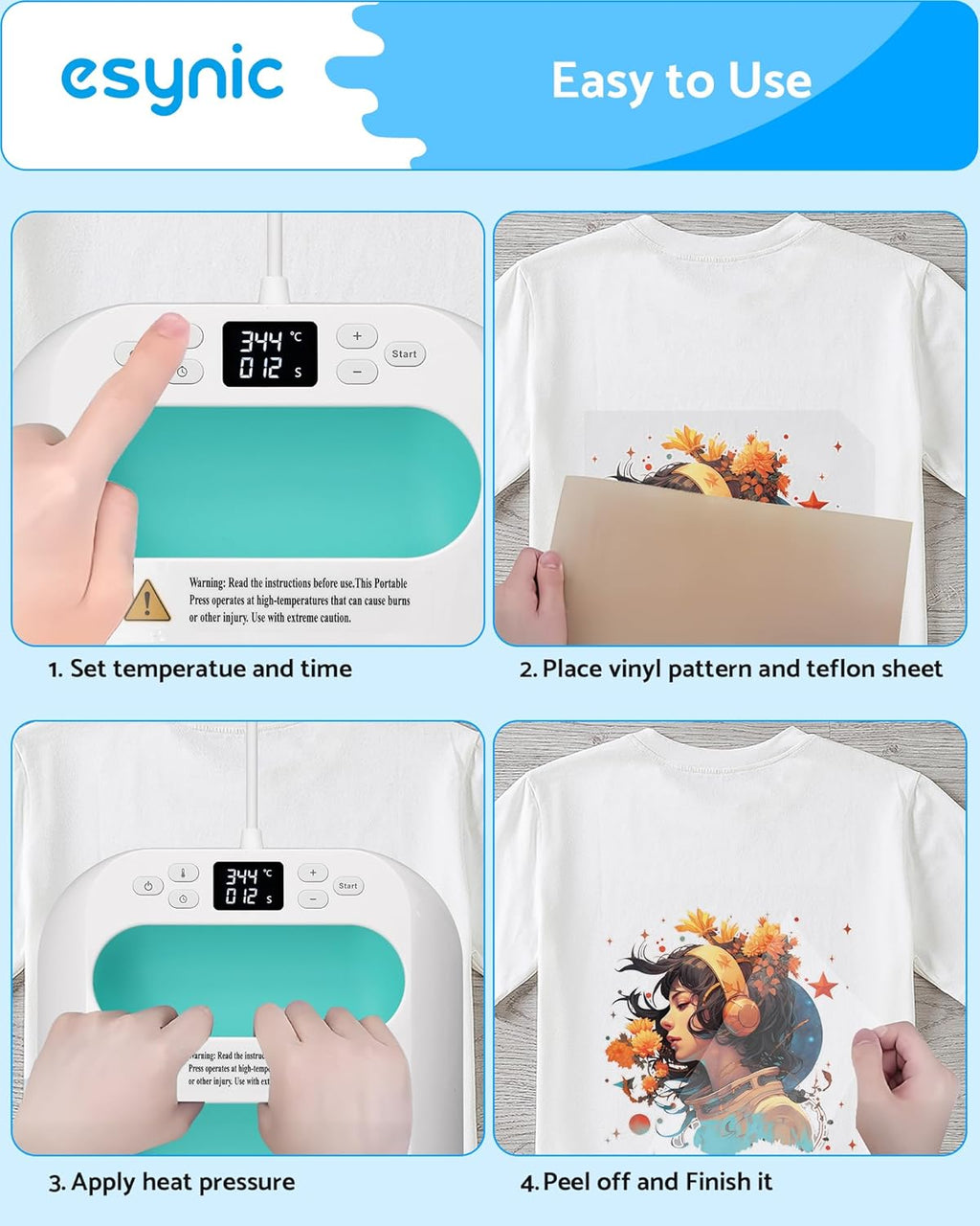 Portable Handheld Heat Press Machine 9X9 Inch-Digital T-Shirt Press with Ceramic Heating Plate & LED Screen Timer-110V/900W Plancha Para Sublimacion for DIY Crafts/T-Shirts/Tote Bags