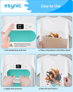 Portable Handheld Heat Press Machine 9X9 Inch-Digital T-Shirt Press with Ceramic Heating Plate & LED Screen Timer-110V/900W Plancha Para Sublimacion for DIY Crafts/T-Shirts/Tote Bags