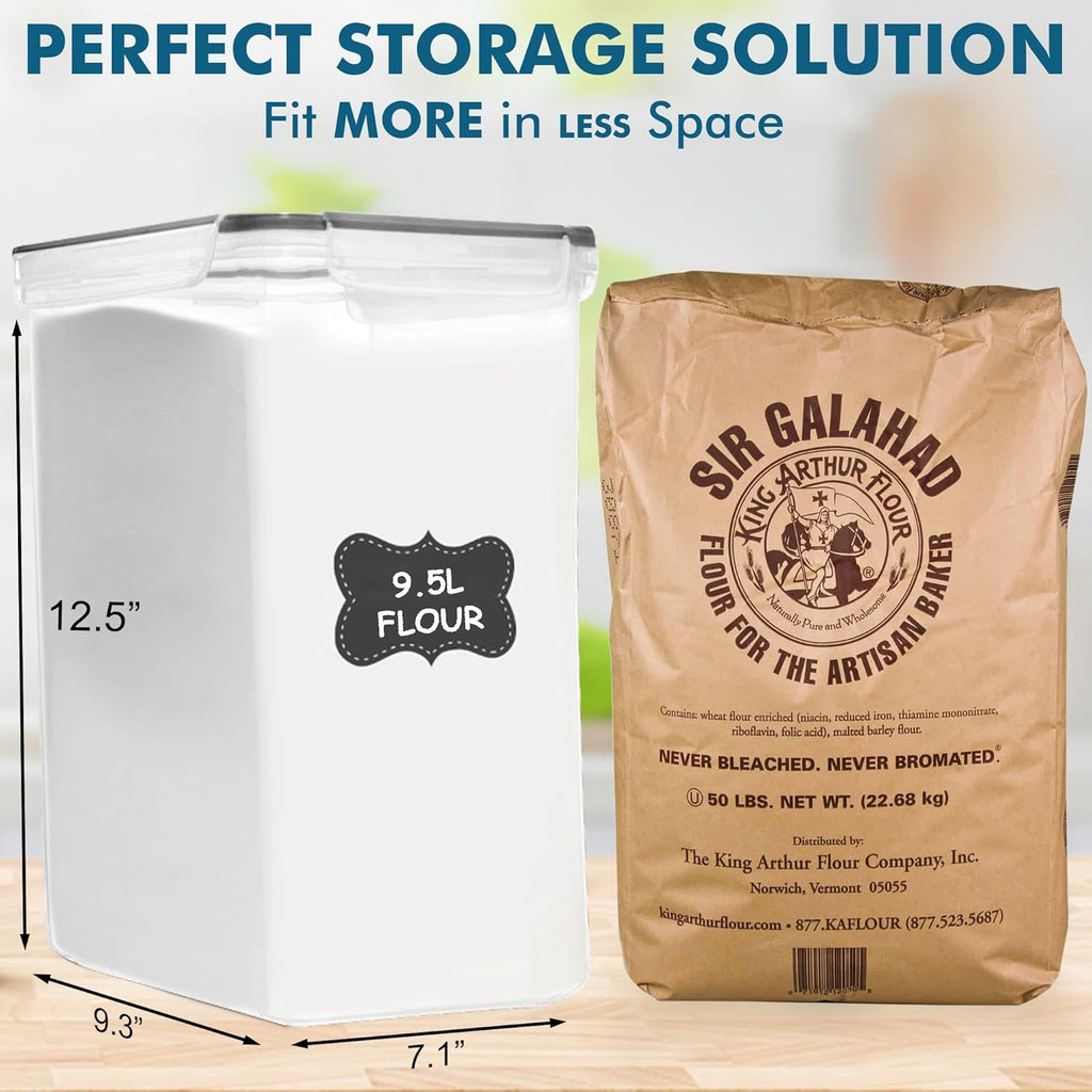 2 PC (9.5L | 321 Oz) Extra Large Bulk Food Storage Containers & 2 Pack (6.3L / 213OZ) EXTRA Large Airtight Cereal Storage Containers Bpa-Free Plastic Container for Flour, Sugar, Cereal & Pasta