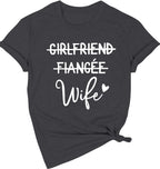 Girlfriend Fiancee Wife Shirt Women Bride Honeymoon Gift | Wifey Shirt for Women Bride Tshirt Vacation Tees Valentine Gift