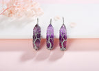 Tree of Life Wire Wrapped Natural Spiritual Hexagonal Gemstone Quartz Necklace Amethyst Reiki Healing Crystal Stone Point Pendant Necklaces Jewelry for Women