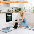 Kitchen Mats, 2PCS Kitchen Rugs, Cushioned anti Fatigue Kitchen Mats for Floor, Kitchen Accessories Non-Slip Waterproof Kitchen Rug Set for Sink, Kitchen, Laundry, 17.3"×30"+17.3"×47"