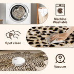 Oversized Cheetah Print Rug, Large Leopard Rug 6.2X8.2 Feet Faux Animal Print Skin Cheetah Area Rug for Bedroom Living Room Animal Fur Hide Rustic Antelope Deer Multicolor