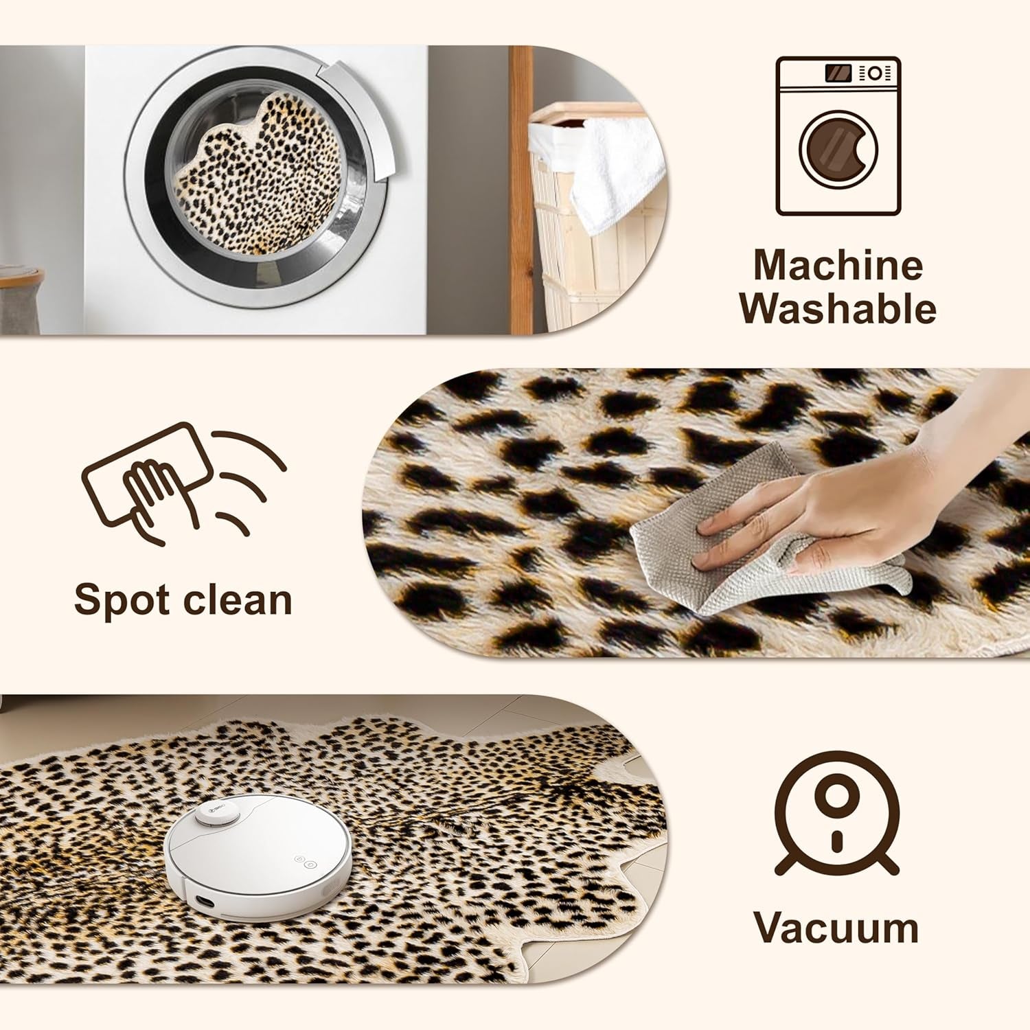 Oversized Cheetah Print Rug, Large Leopard Rug 6.2X8.2 Feet Faux Animal Print Skin Cheetah Area Rug for Bedroom Living Room Animal Fur Hide Rustic Antelope Deer Multicolor