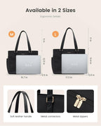 Laptop Tote Bag for Women with 3 Separate Pocket Work Bag with Large Cup Holder Computer Briefcase for Teacher Nurse