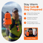 Emergency Sleeping Bag, Waterproof Thermal Bivy Sack | Retains 90% Body Heat • Reusable Design • Weighs 6 Oz • Waterproof & Windproof • for Hiking & Emergency Kits