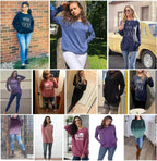 Womens Crewneck Sweatshirt Casual Loose Fitting Tops Long Sleeve T Shirt