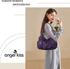 Large Purses and Handbags for Women Washed Faux Leather Crossbody Hobo Satchel Shoulder Handbag Tote Purse