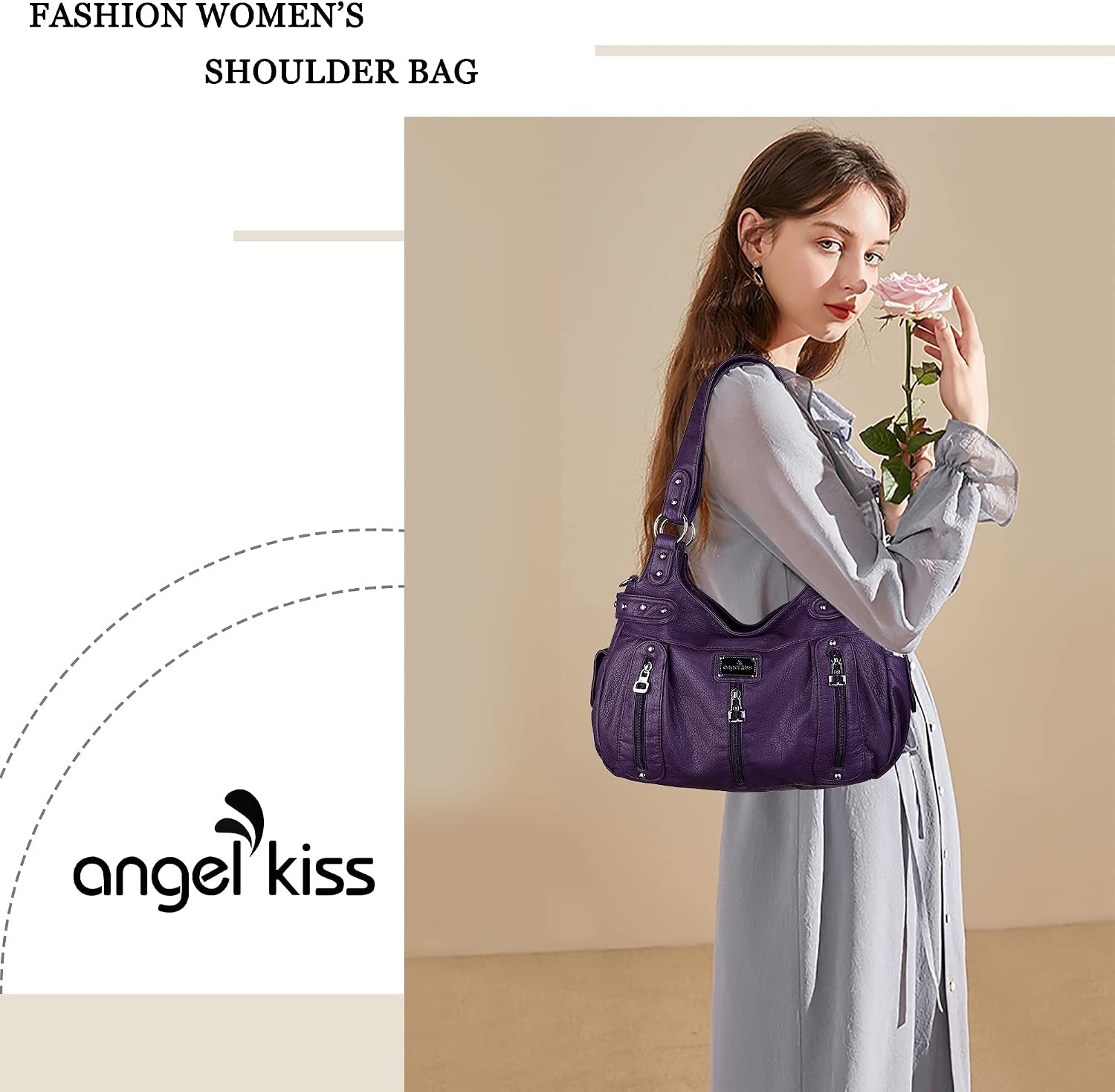 Large Purses and Handbags for Women Washed Faux Leather Crossbody Hobo Satchel Shoulder Handbag Tote Purse