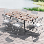 Folding Chairs with Padded Vinyl Cushion Chairs with Comfortable Cushion and Durable Steel Frame for Home and Office, for Indoor and Outdoor Events (White, Vinyl, 4 Pack)