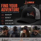 LARIX Trucker Hat Men - Snapback Cap with Breatheable Mesh Back, Hats for Men, Mens Hat, Mens Trucker Hats