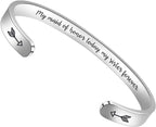Inspirational Cuff Bracelet Bangle for Women Teen Girls - Birthday Jewelry Quotes - Friend Gift for Her Mom