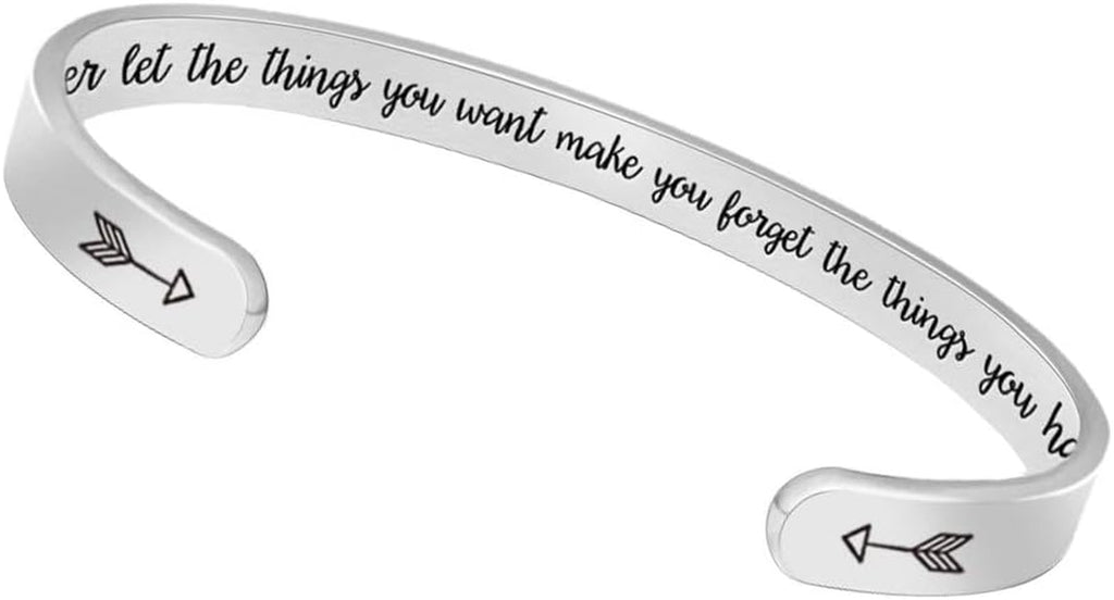 Inspirational Cuff Bracelet Bangle for Women Teen Girls - Birthday Jewelry Quotes - Friend Gift for Her Mom