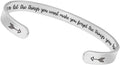 Inspirational Cuff Bracelet Bangle for Women Teen Girls - Birthday Jewelry Quotes - Friend Gift for Her Mom