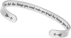 Inspirational Cuff Bracelet Bangle for Women Teen Girls - Birthday Jewelry Quotes - Friend Gift for Her Mom