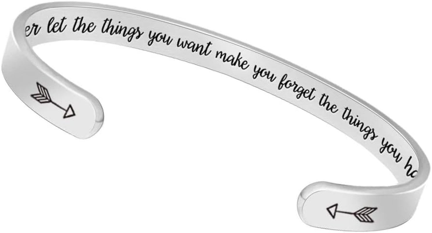 Inspirational Cuff Bracelet Bangle for Women Teen Girls - Birthday Jewelry Quotes - Friend Gift for Her Mom