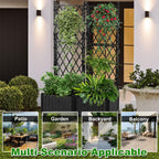 Raised Garden Beds with Screen Outdoor, Garden Trellis for Climbing Plants Indoor, Raised Privacy Planter Box with Trellis for Balcony Backyard Patio, Black, 2 Pcs