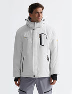 Men'S Waterproof Ski Jacket Winter Snow Coat with Detachable Hood | Windproof, Fleece-Lined, Warm, Multiple Pockets, for Snowboarding and Cold Weather, Rain Jacket