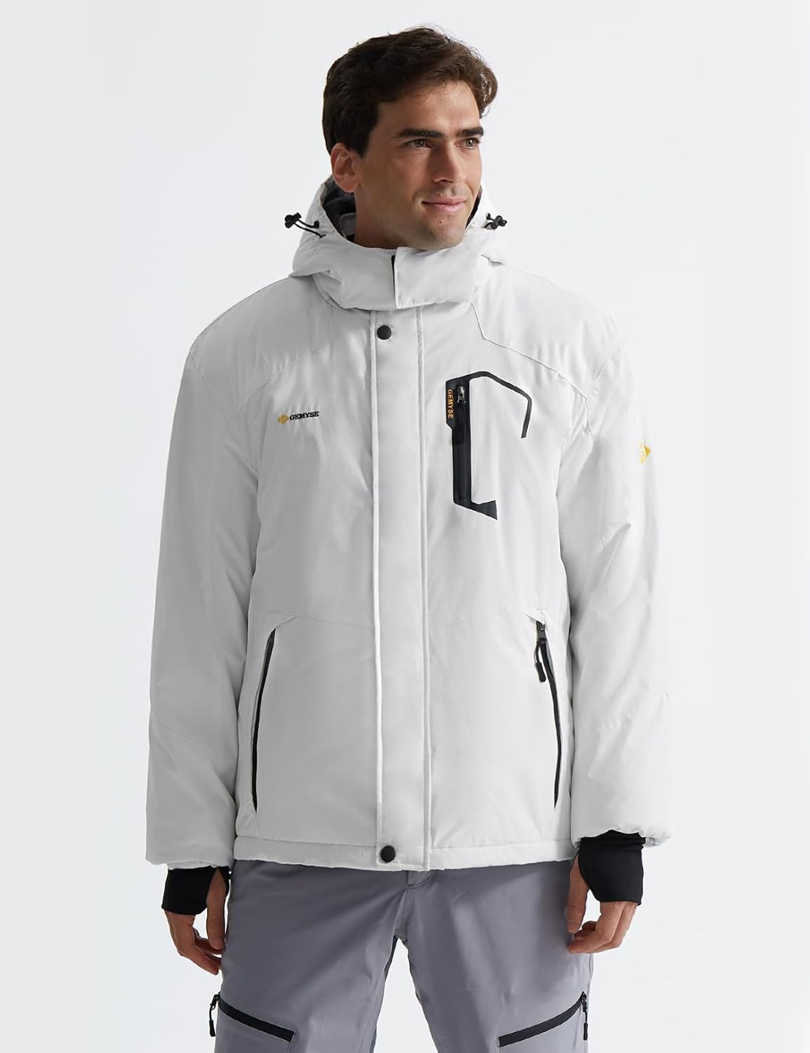 Men'S Waterproof Ski Jacket Winter Snow Coat with Detachable Hood | Windproof, Fleece-Lined, Warm, Multiple Pockets, for Snowboarding and Cold Weather, Rain Jacket