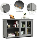 42" Small Buffet Sideboards Cabinet with Sliding Glass Door Home Furniture