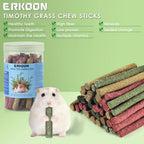 114Pcs Rabbit Chew Toys Timothy Hay Sticks, Guinea Pig Toys for Teeth Natural Molar Sticks Rabbits Treats for Bunnies, Chinchilla, Guinea Pigs, Gerbil, Hamster