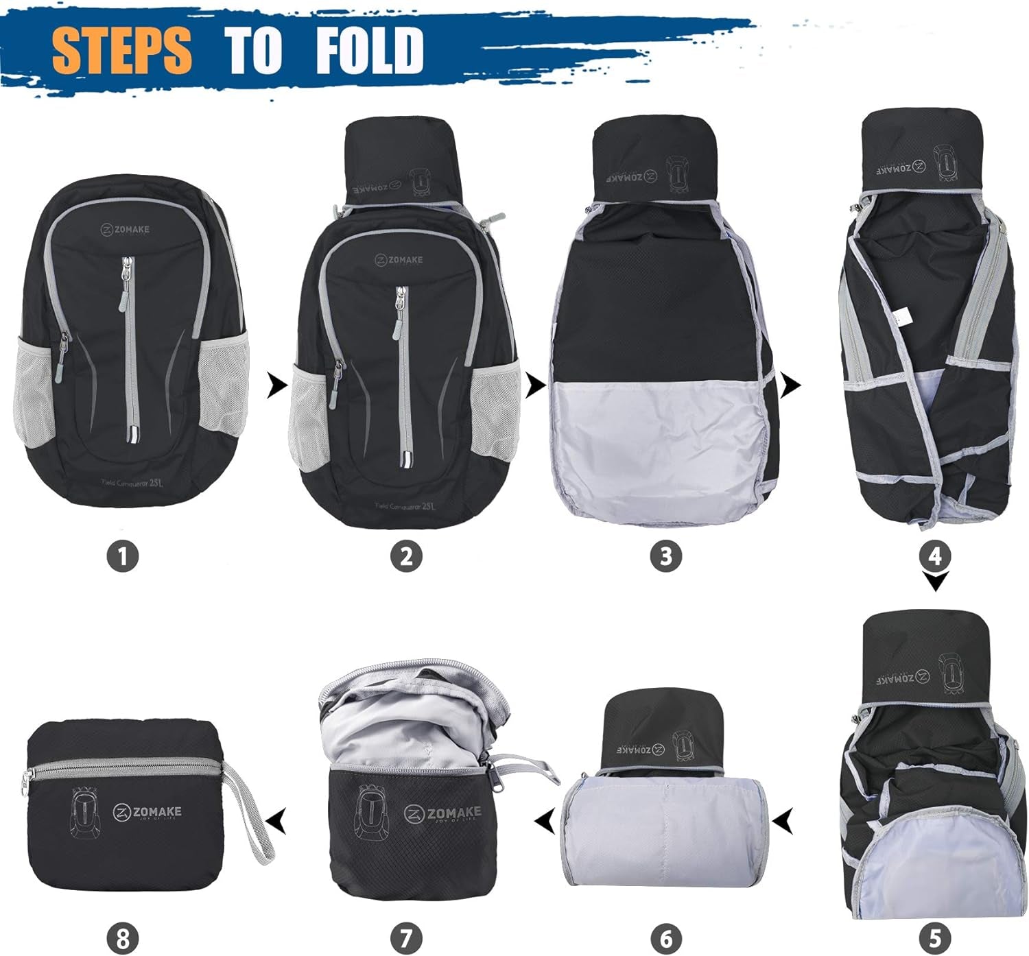 Lightweight Packable Backpack 25L | Foldable Hiking Backpacks Water Resistant Small Folding Daypack for Travel