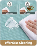 anti Fatigue Cushion Padded Kitchen Mat for Floor - 17X29+17X59,Easy Clean, Waterproof & Oil Proof, anti Slip, Foam Rubber Runner Rug for Front Sink Comfort Standing, Teal Set of 2