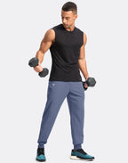 Men'S Joggers with Zipper Pockets Lightweight Athletic Workout Pants Quick Dry Sweatpants for Men Running Hiking