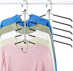 Clothes Hangers Space Saving Shirt Hangers,  Non Slip PVC Coating Multi Blouse Hangers Shirt Organizer for Closet Organizers and Storage for T Shirt Sweater Hoodie Coat Dress Black 2 Pack