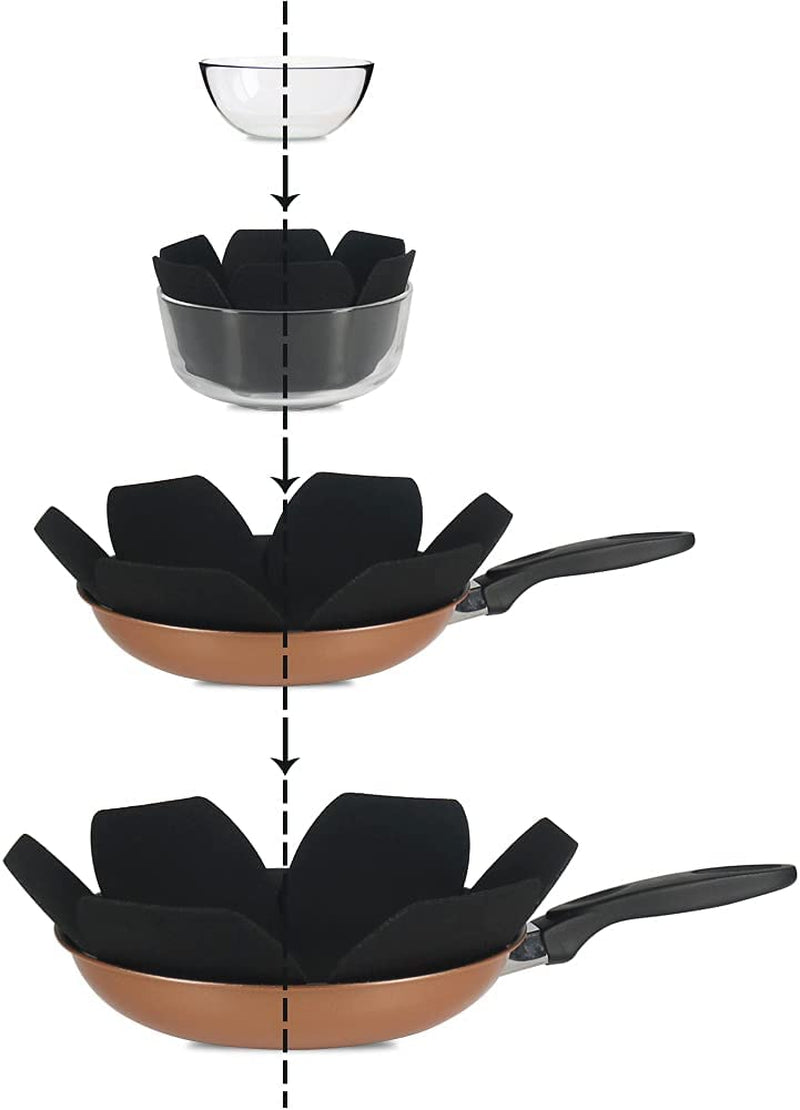 Larger & Thicker Pan Protectors, Set of 12 and 3 Different Sizes, Felt Pot Pan Separators, Pan Dividers Pads for Stacking and Protecting Your Cookware