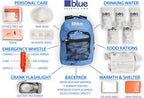 Blue Seventy-Two | 72 Hour Emergency Backpack Survival Kits for 1 Person | Survival Kit for Wildfires, Earthquakes, Tornado, Hurricane, and Other Emergencies…