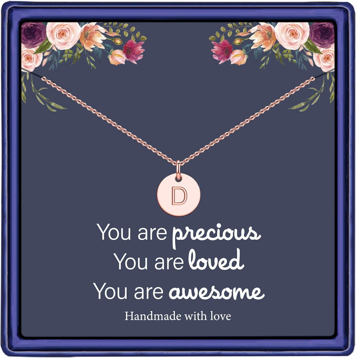 Disc Initial Necklaces for Girls Jewelry - Birthday Gifts for Girls | 14K Gold Plated/14K Rose Gold Plated/S925 Sterling Silver Disc Initial Necklaces for Girls, Jewelry for Kids Birthday Gifts